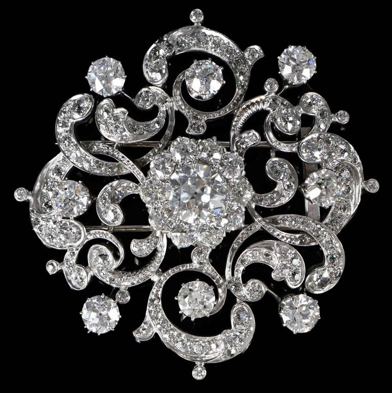 Platinum Diamond Brooch