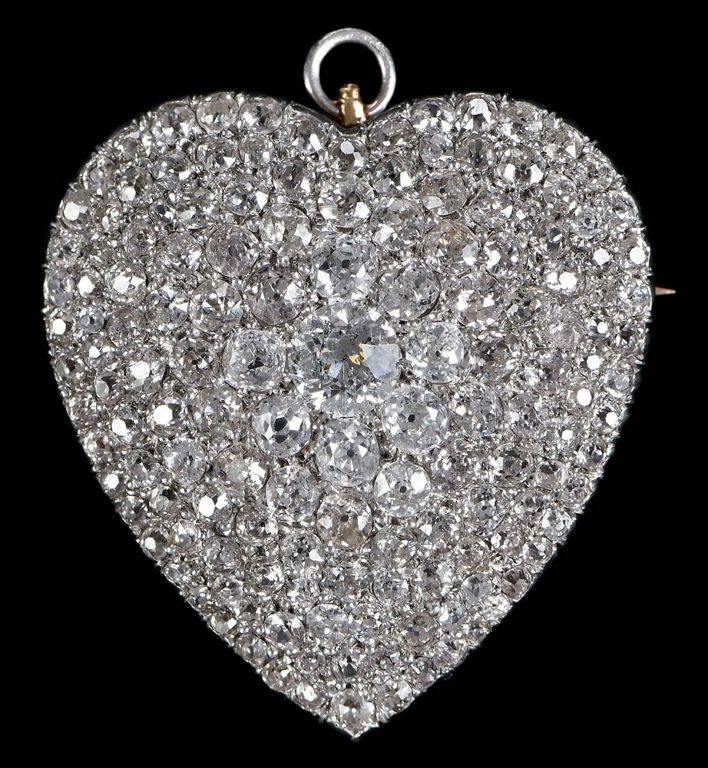 14k White Gold Diamond Pendant/Brooch