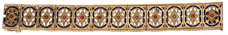 18k Yellow Gold Enamel Bracelet