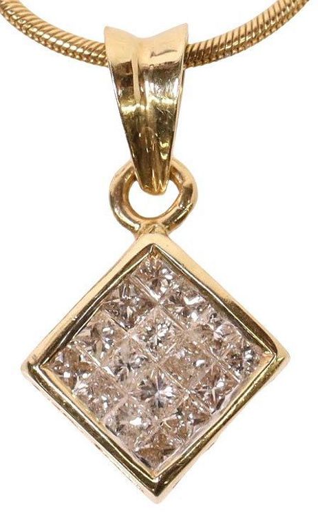 14k Gold Diamond Pendant Necklace