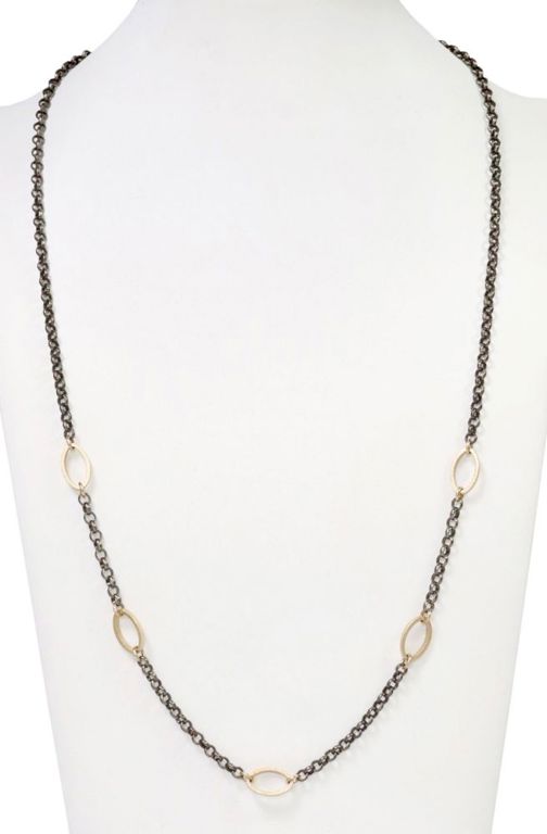 14k Gold and Sterling Silver Chain Necklace