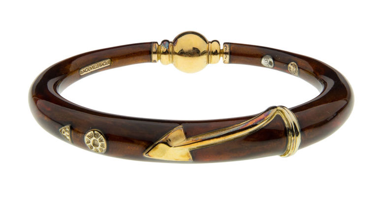 Gold, Silver and Enamel Bangle