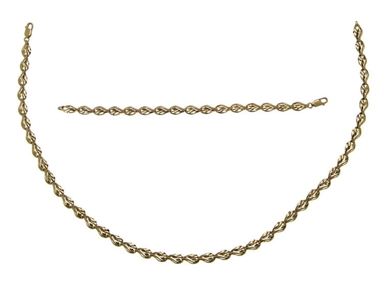 14k Gold Necklace and Bracelet