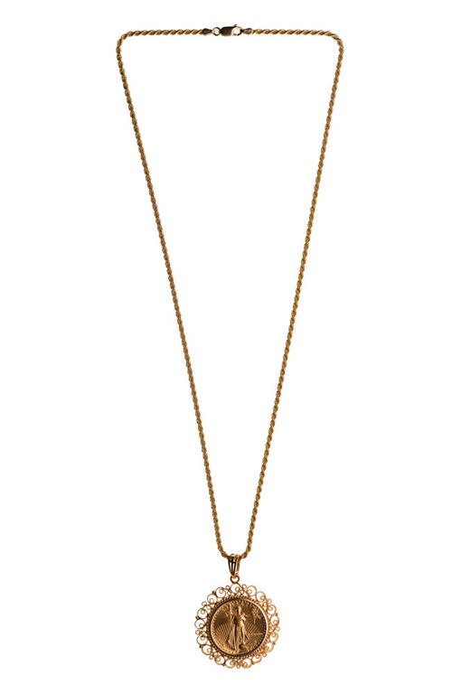 22k Gold Coin Pendant Necklace