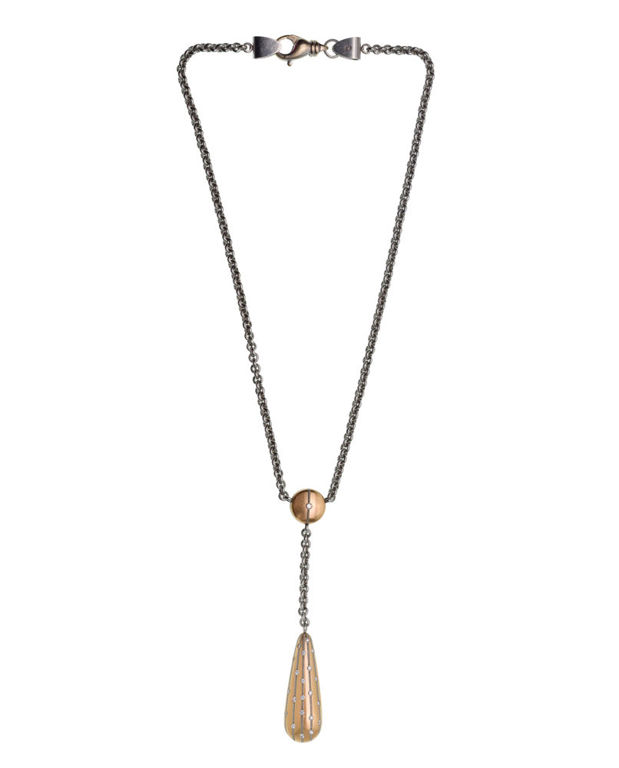Platinum and Gold Diamond Pendant Necklace