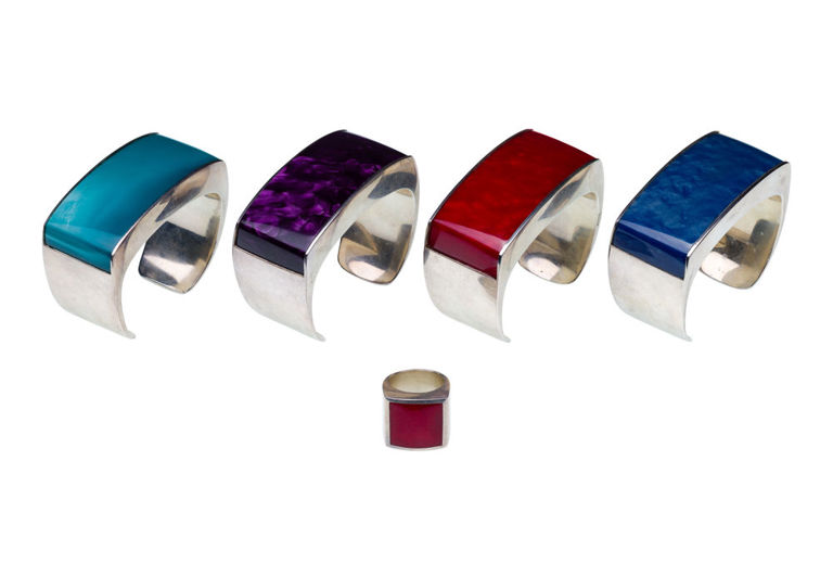Sterling Silver Ring and Cuff Bracelet Set