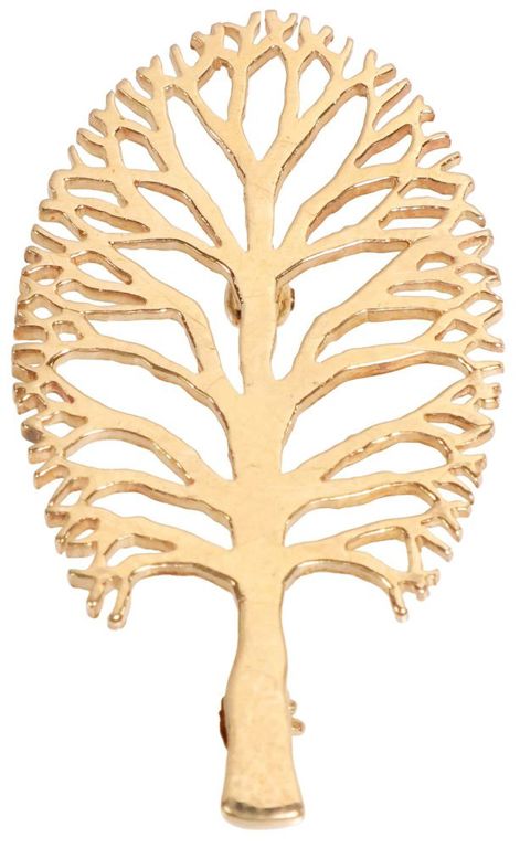 14k Yellow Gold Tree Brooch