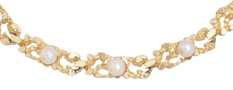 14k Yellow Gold Pearl Bracelet