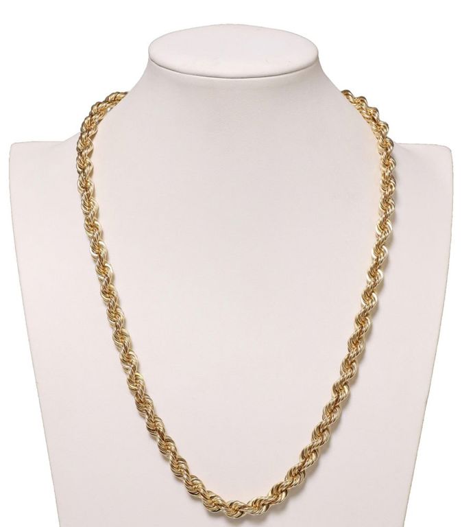 14k Yellow Gold Rope Chain Necklace