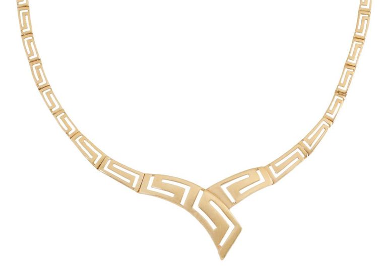 14k Yellow Gold Greek Key Necklace