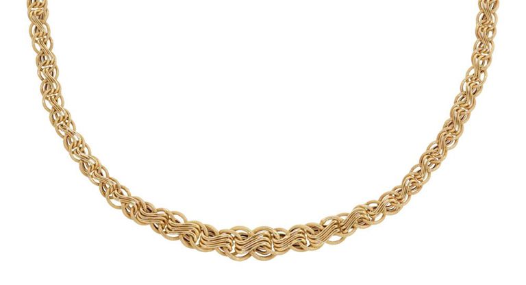 14k Yellow Gold Byzantine Chain Necklace