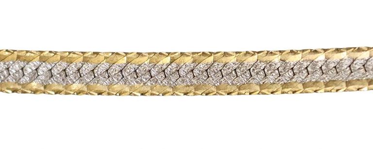 14k Two-Tone Gold Herringbone Chain Necklace