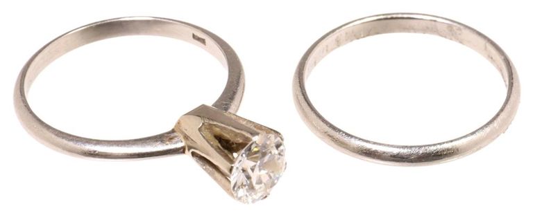 Platinum and 14k White Gold Diamond Rings