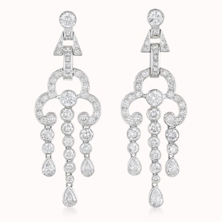 14k White Gold Diamond Earrings