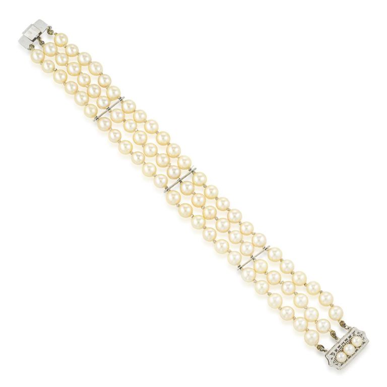 14k White Gold Pearl Bracelet