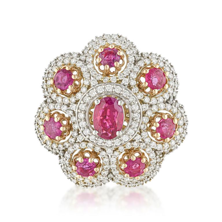 18k Gold Ruby and Diamond Ring