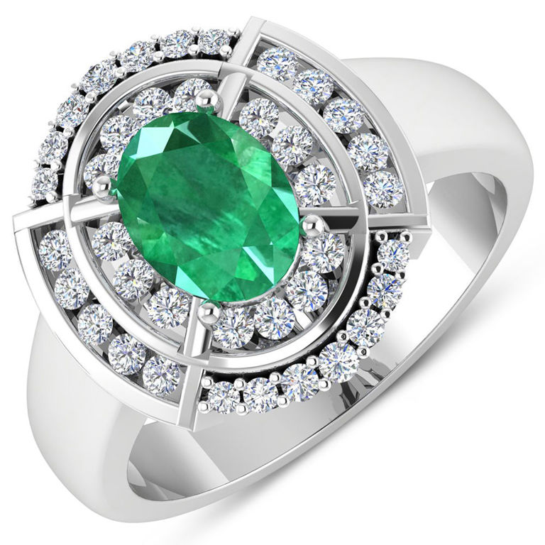14k Gold Emerald and Diamond Ring