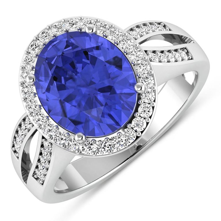 14k Gold Tanzanite and Diamond Ring