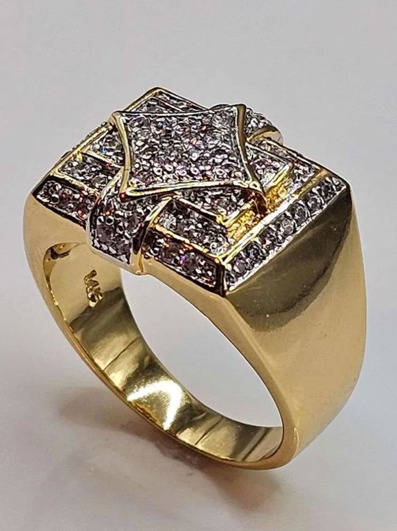 14k Gold Plated Simulated Diamond Ring
