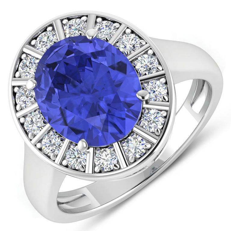 14k Gold Tanzanite and Diamond Ring