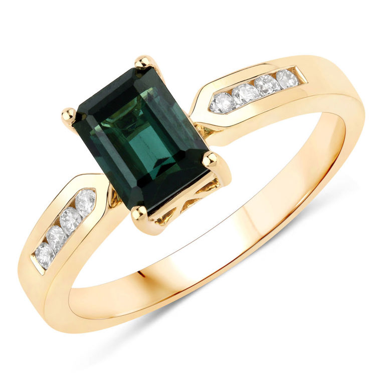 14k Gold Tourmaline and Diamond Ring