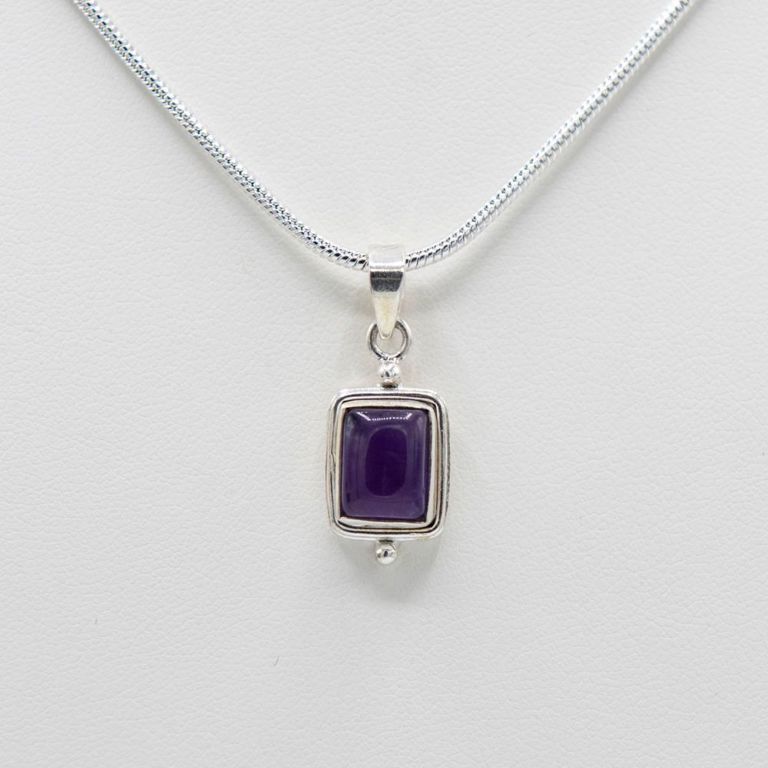 Sterling Silver Amethyst Pendant Necklace