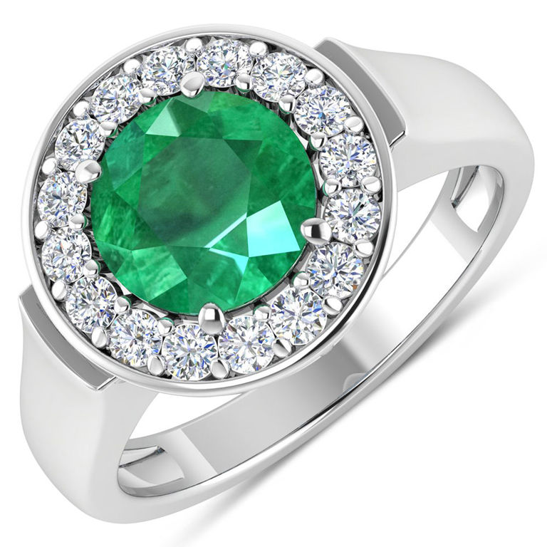 14k Gold Emerald and Diamond Ring