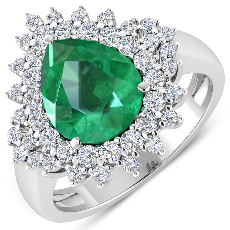 14k Gold Emerald and Diamond Ring