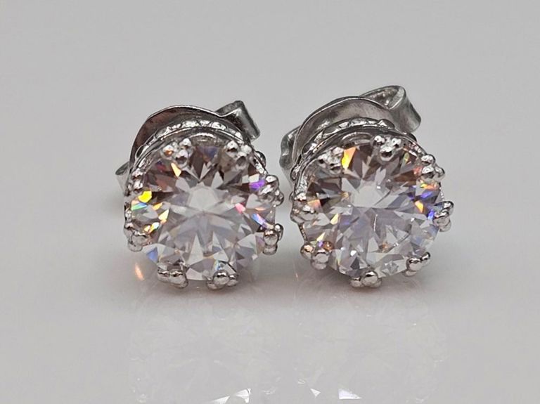 Pair of Moissanite Earrings