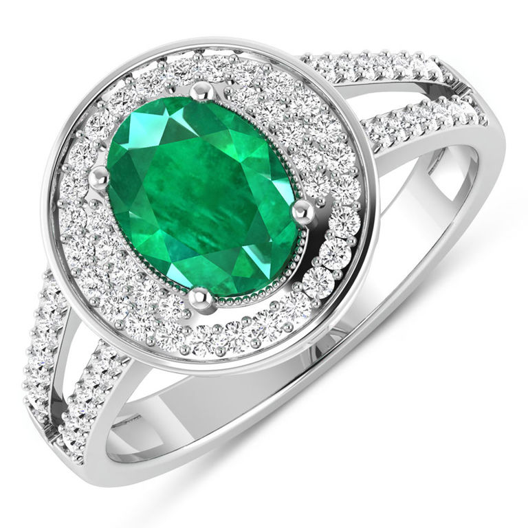 14k Gold Emerald and Diamond Ring