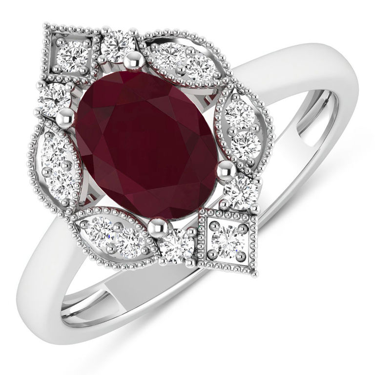 14k Gold Ruby and Diamond Ring