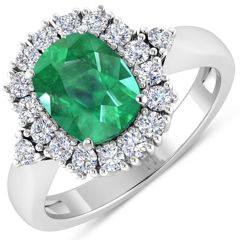 14k Gold Emerald and Diamond Ring