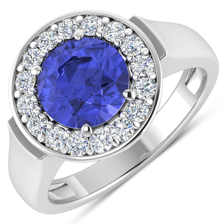 14k Gold Tanzanite and Diamond Ring