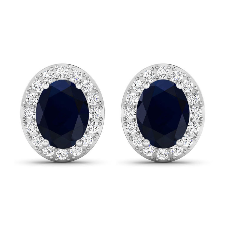 14k Gold Sapphire and Diamond Earrings
