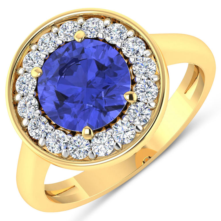 14k Gold Tanzanite and Diamond Ring