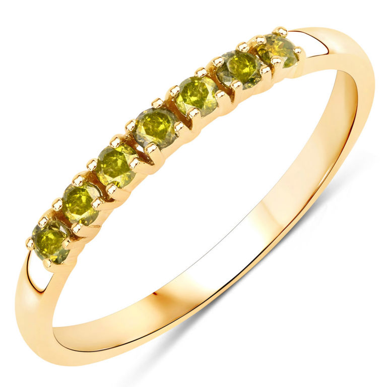 14k Gold Yellow Diamond Ring