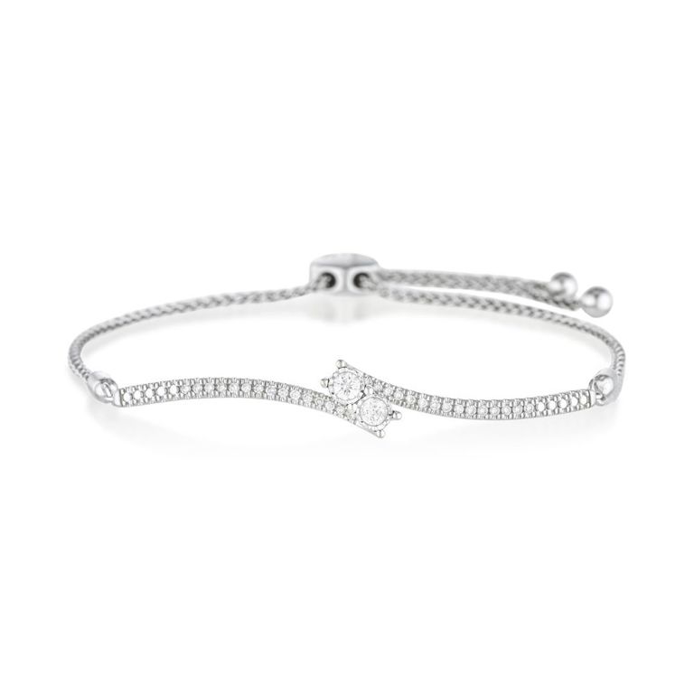 14k Gold Diamond Adjustable Bracelet