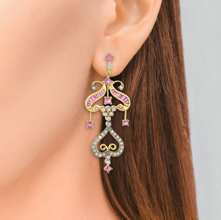 Ruby and Diamond Earrings