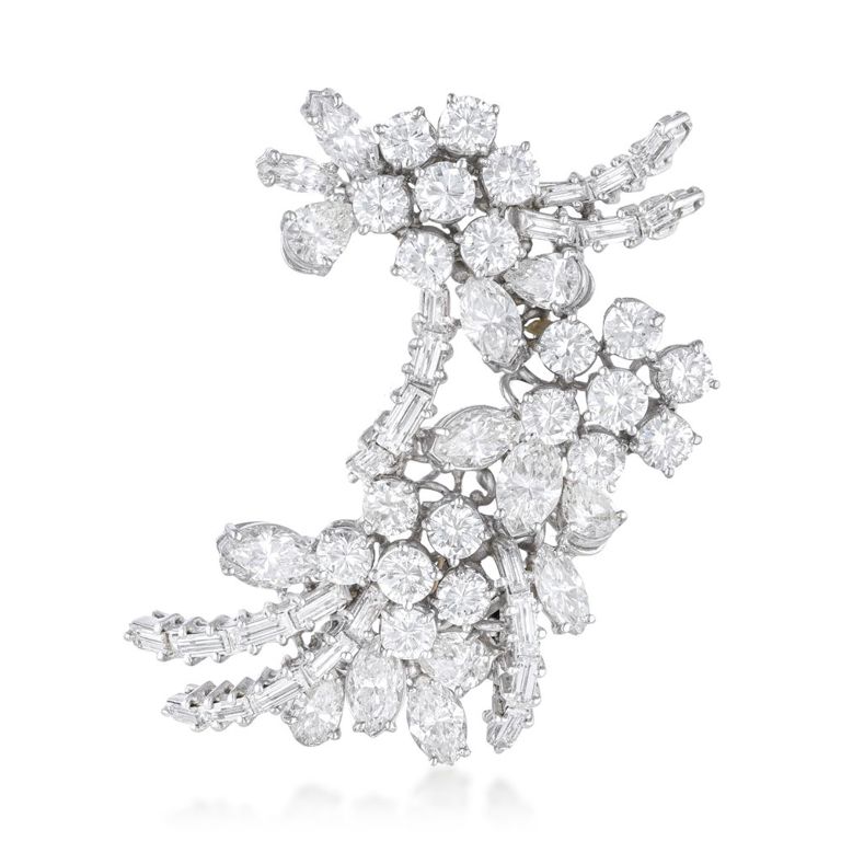 18k Gold Diamond Brooch