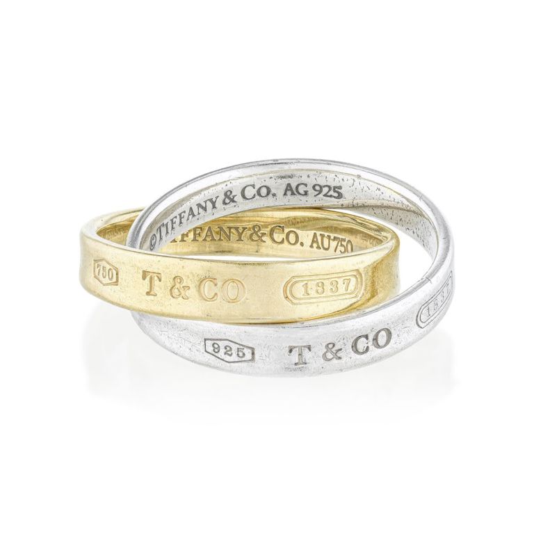 18k Gold and Silver Interlocking Rings
