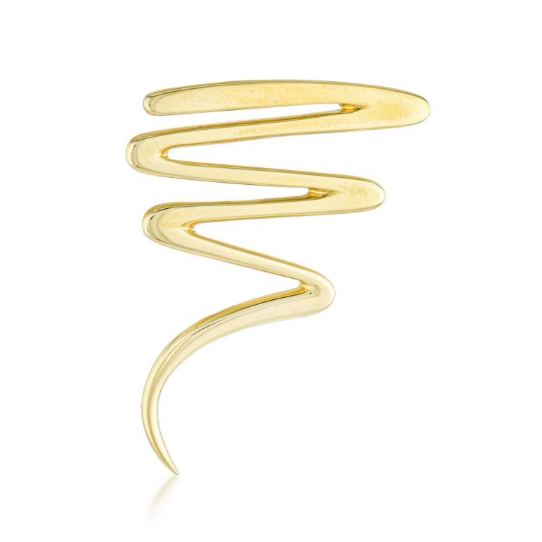 18k Gold Scribble Brooch
