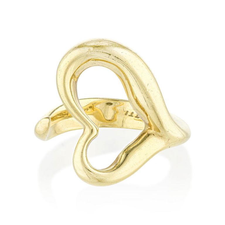 18k Gold Open Heart Ring