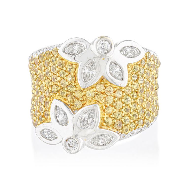 18k Gold Yellow Sapphire and Diamond Ring