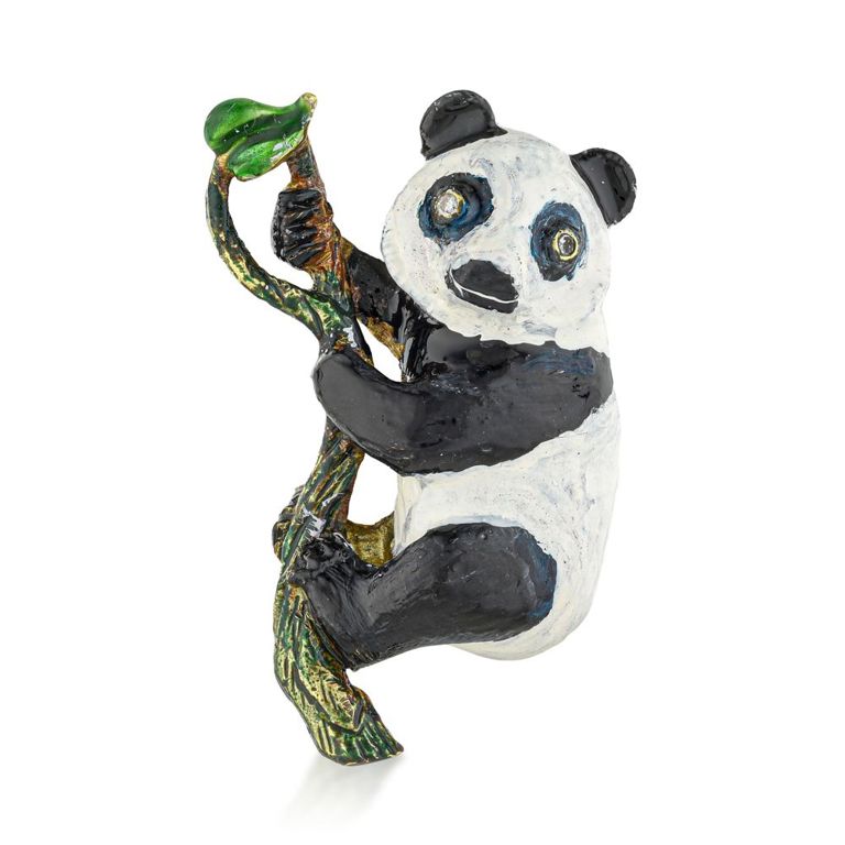 Vintage 18k Gold Panda Brooch