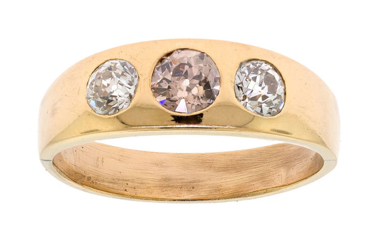 18k Gold Brown and White Diamond Band