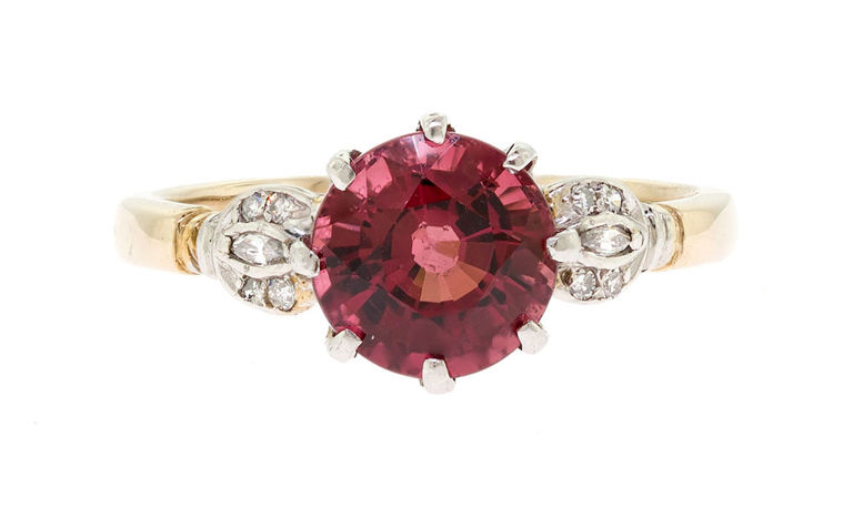 Tourmaline and Diamond Ring