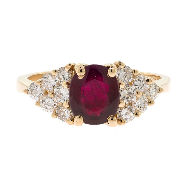 14k Gold Ruby and Diamond Ring
