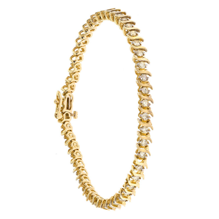 14k Gold Diamond Link Bracelet