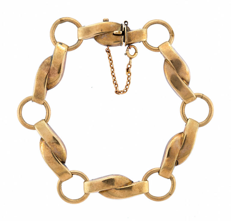 9k Gold Wave Link Bracelet