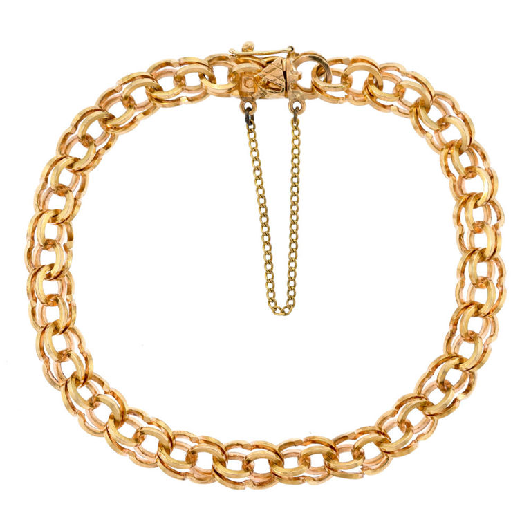 14k Gold Double Link Bracelet